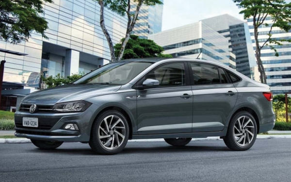 The rear of the Polo sedan