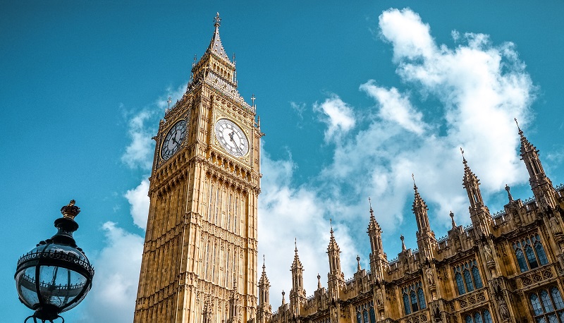 Golden Big Ben in London, UK