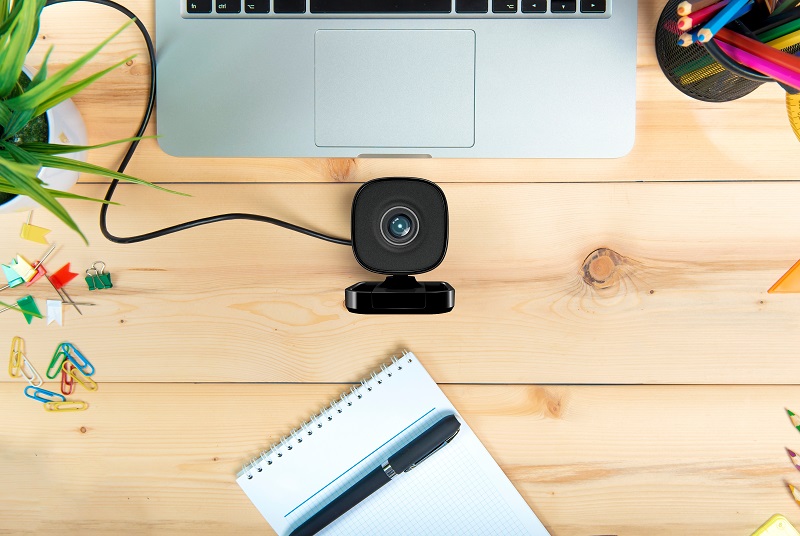 webcam-on-a-school-desk-for-distance-online-learning