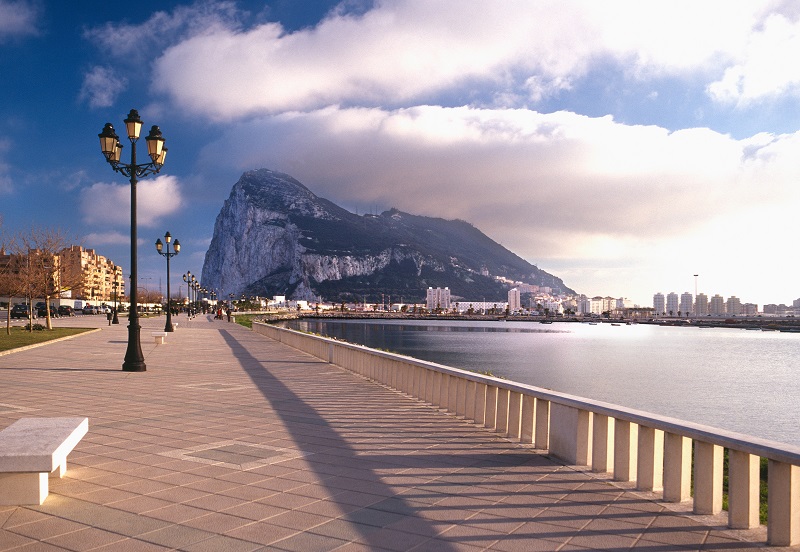 The Rock of Gibraltar, view from Spain