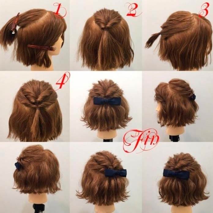 Hairstyle with a hair clip