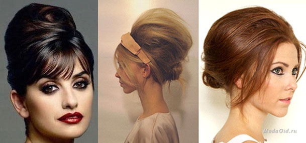 60s-style New Year's hairstyle for long hair